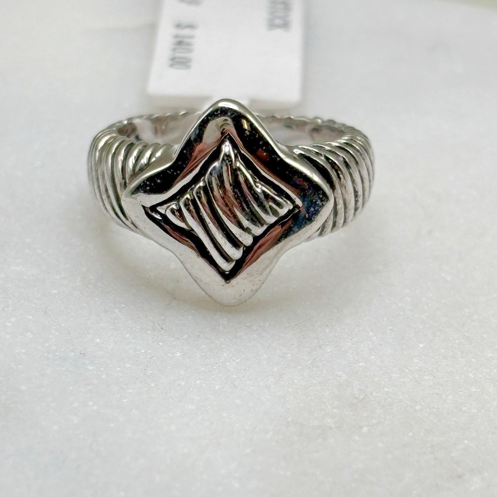 Lauren G Adams Ring Band Star 6 Rhodium Plated Silver Tone NEW $140